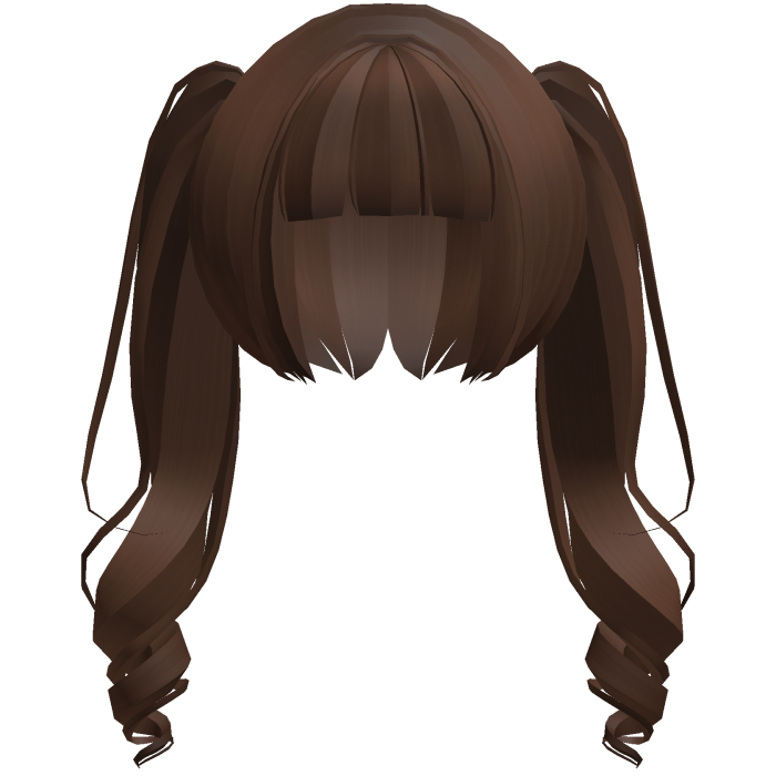 moe neat jirai curly ponytails w bangs brown