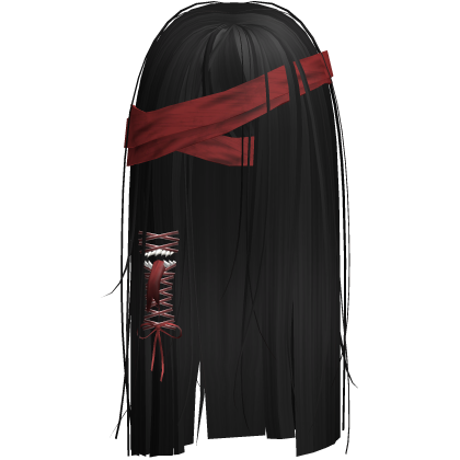 Creepy Black Monster Hair w Red Bandages Roblox item