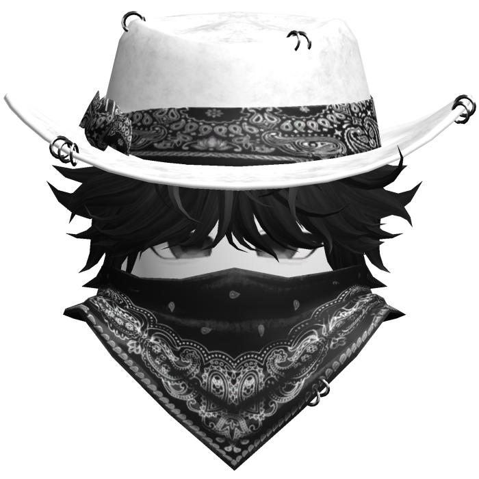 Gothic Cowboy Bandit w/ Neckscarf & Cowboy Hat