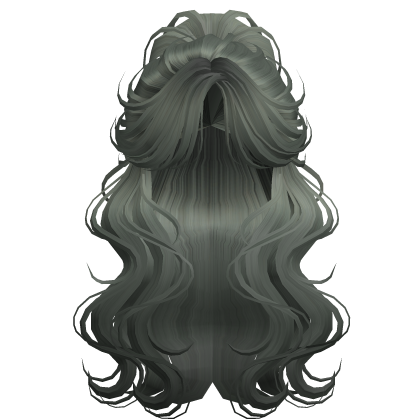Crimped Wavy Empress Ponytail Dark Green