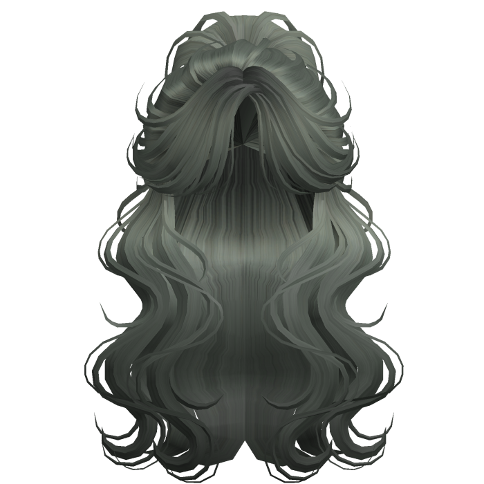 Crimped Wavy Empress Ponytail Dark Green