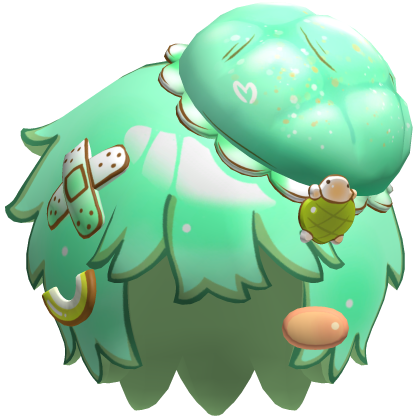 Green Toon Lowpoly Anime Pie Hair