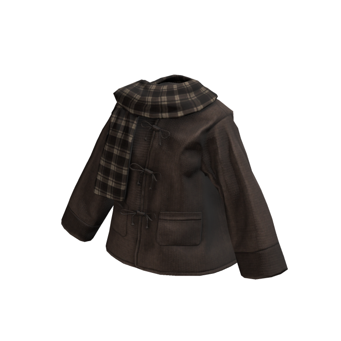 Brown Cute Winter Coat w/ Scarf