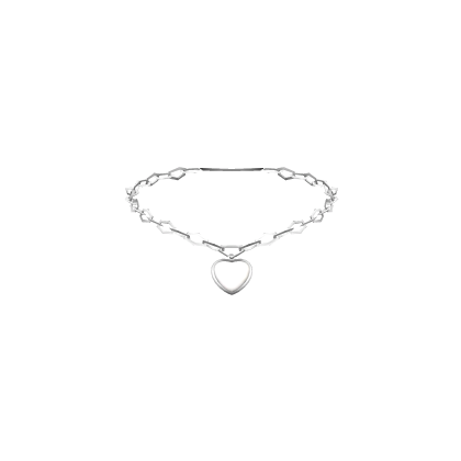 Silver Pearly Heart Necklace 3.0 thumbnail