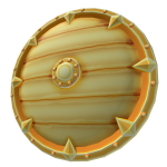Golden Viking Round Shield of Valor