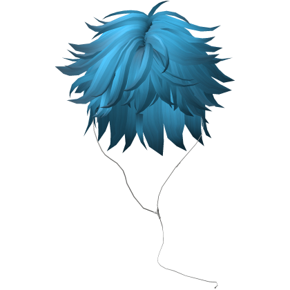 Y2K emo boy with headphones, blue cyan hair