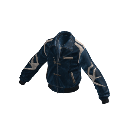 Y2K Streetwear Tribal Racer Jacket (Navy)