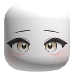 Brown Innocent Chibi Anime Face - White