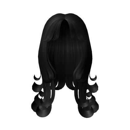 Pretty Curly Hair with Bangs Black