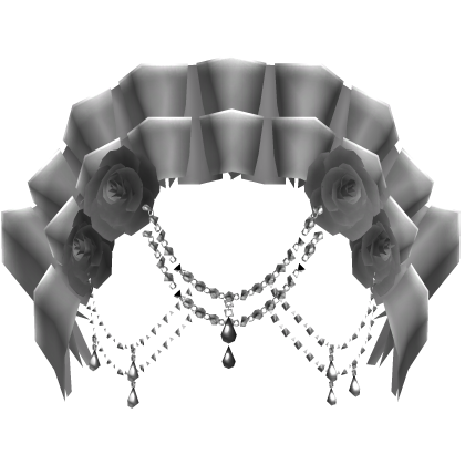 Gray Gothic Rose Dark Jewelry Headpiece