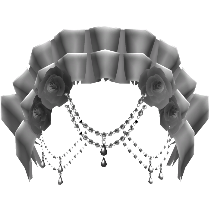 Gray Gothic Rose Dark Jewelry Headpiece