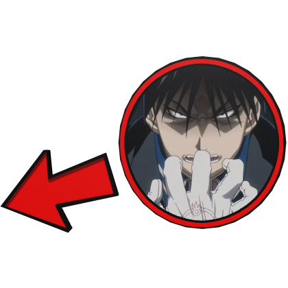Roy Mustang Pointing Meme Circle FMAB