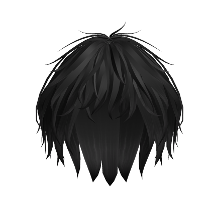 fluffy kpop emo boy hair in black Roblox item