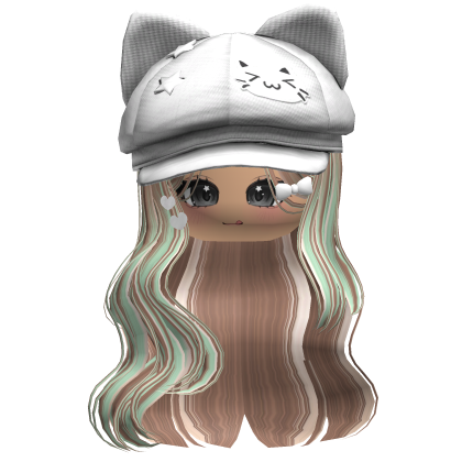 Chocomint Kitty Ears Cap Wavy Hair