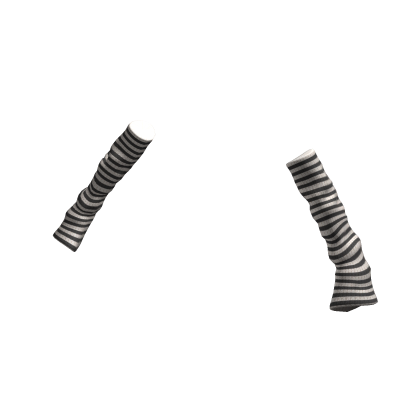 Knitted Arm Warmers Black and White Thin Stripes