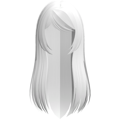 cute anime long straight hair in white Roblox item