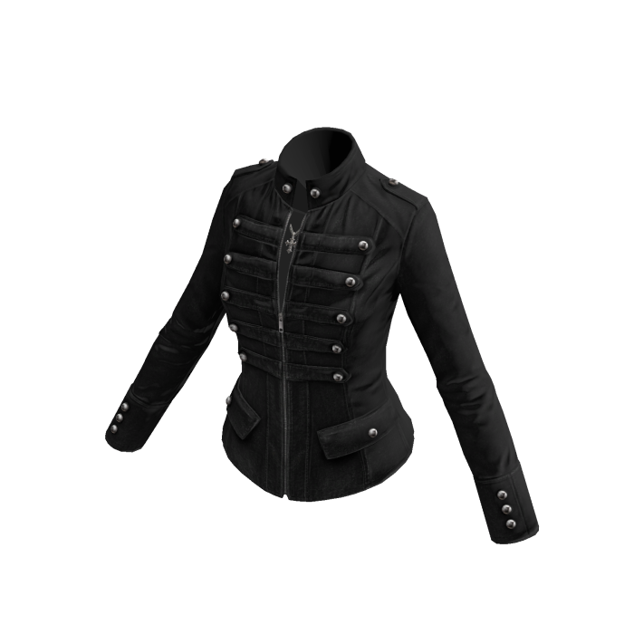 Emo Gothic Military Parade Jacket (Black)