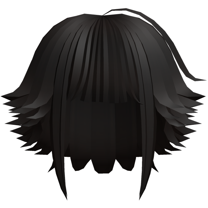 kawaii messy bob hair with tufts in dark brown