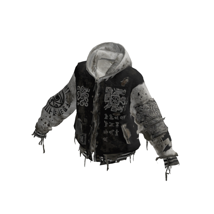Distressed Tribal Rune Varsity Jacket