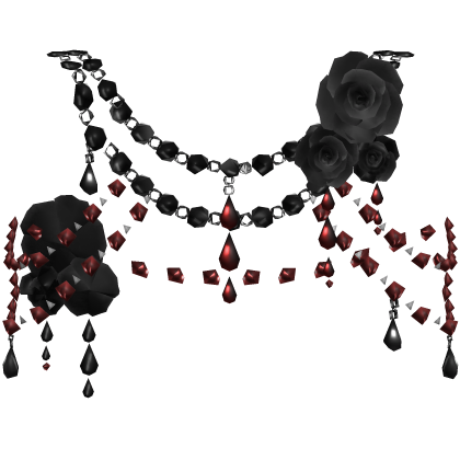 Black Red Body Front Jewelry w Roses