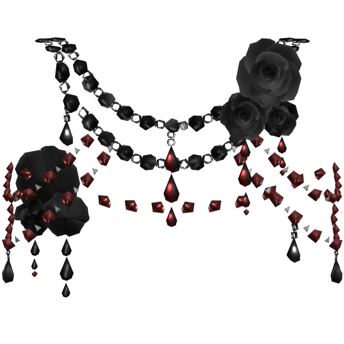 Black Red Body Front Jewelry w Roses