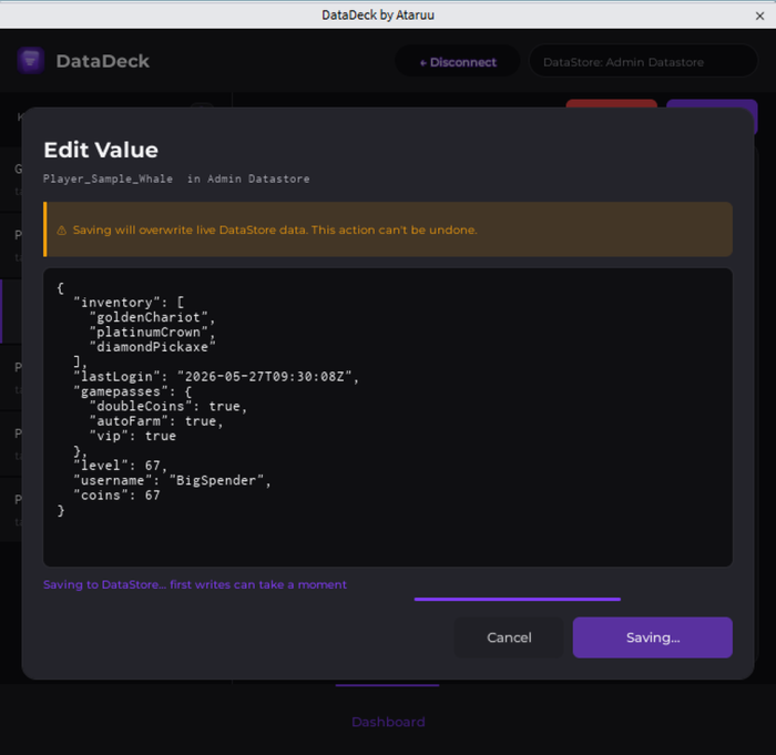 DataDeck — DataStore Manager preview 3