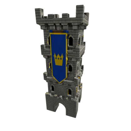Medieval royal banner tower