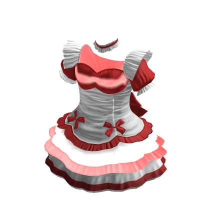 Maid Dress | White & Red thumbnail