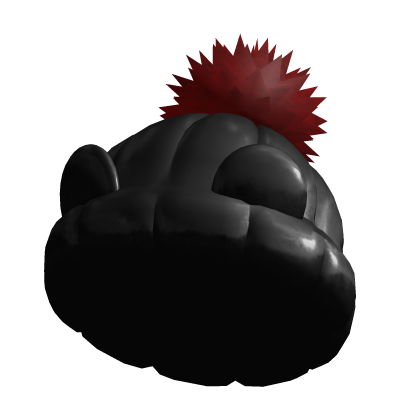 ⋆｡˚ ❆ black & red winter bear beanie Roblox item