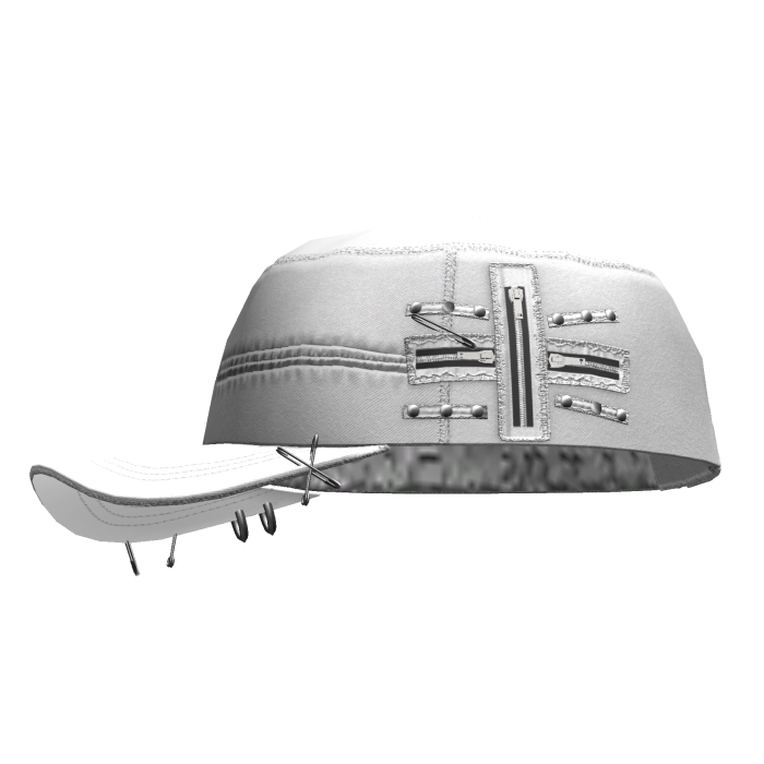 Grunge Zipper Cap White