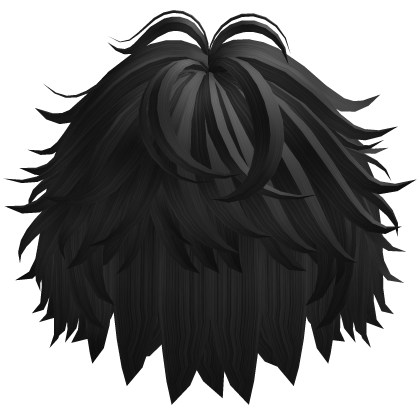 anime messy fluffy emo cute y2k hair (Black) Roblox item