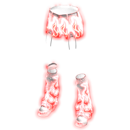 Glowing Emissive Fire Shorts Leg Warmers Red