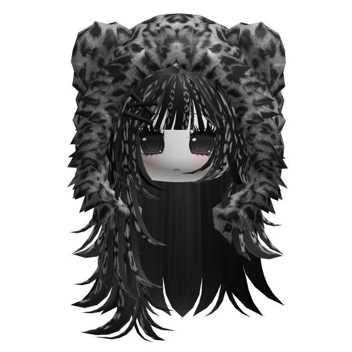 Fuzzy Bear Hood Girl Hair Snow Leopard