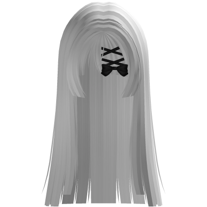 White Ghostly Goth Straight Hime Bow (っ˕ -｡) Roblox item