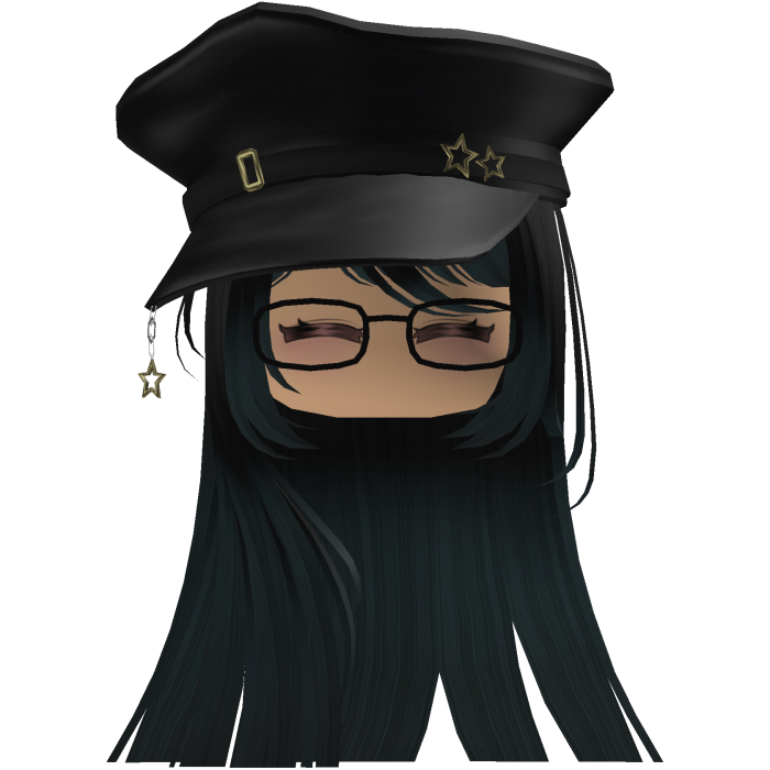 Cute emo y2k hair fluffy (black cyan) 