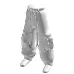 White Baggy Cargo Pants w/ Shoes & Straps