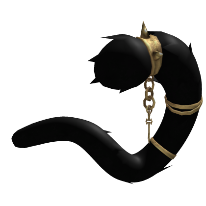 Black Chained Gold Goth Cat Tail