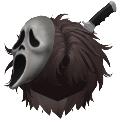 Halloween Ghost Face Knife Hair Brown