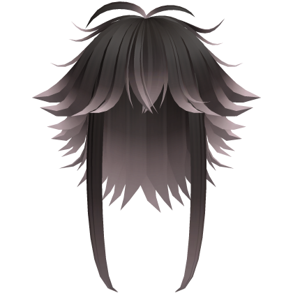 messy cute hair with tufts in brown to pink