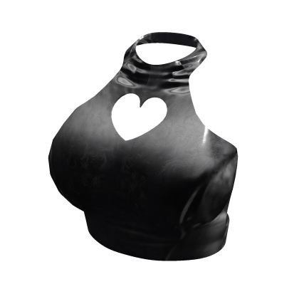 black heart cutout crop top