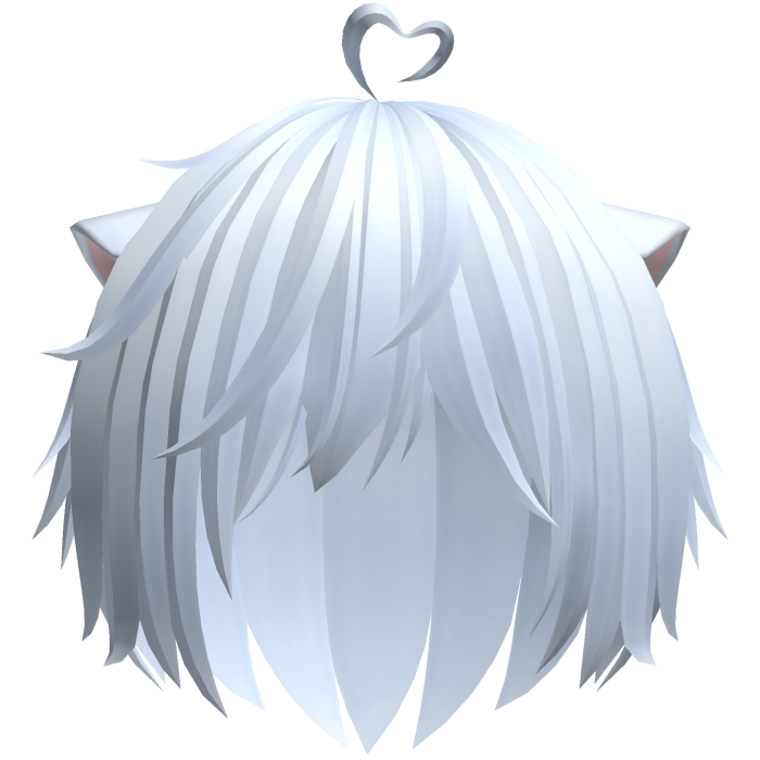 sweet fluffy catboy hair in blue