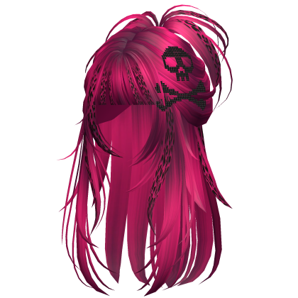 Skull Spikey Emo Half Up Hot Pink Leopard