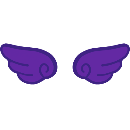 ♡ Cute Glowing Angel Chibi Wings in Dark Purple Roblox item