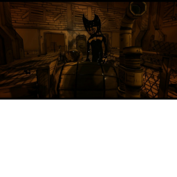 long hallway getting  chaced by beta bendy