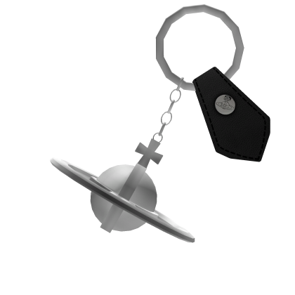 Vivienne Saffiano 3D Orb Keychain Silver (1.0)