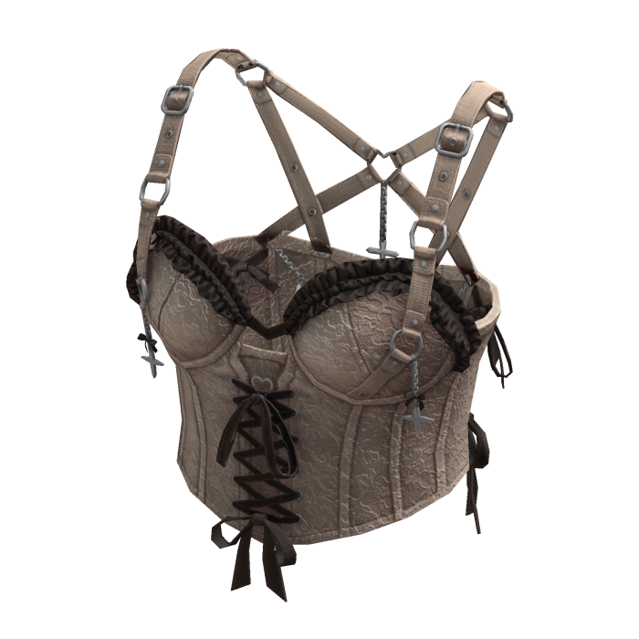 Gothic Coquette Corset Top (Beige)