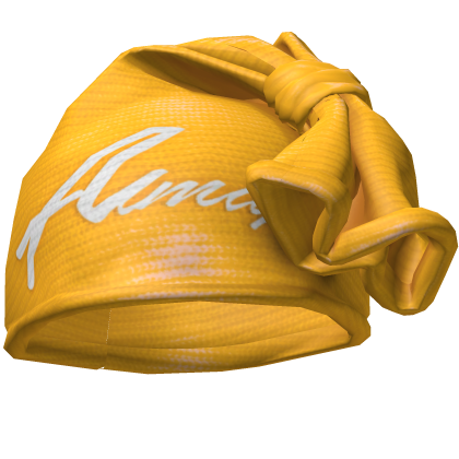 Yellow & White Knotted Wrap Cap Beanie