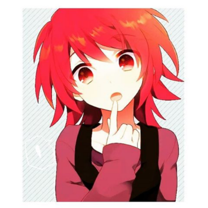 Anime girl with red hair and eyes Roblox decal