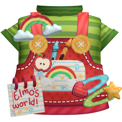 cute kidcore elmo's world rainbow overall shirt 🌈 Roblox item