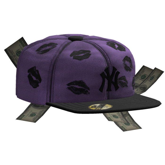 Sideswept Fitted Purple Money Cap